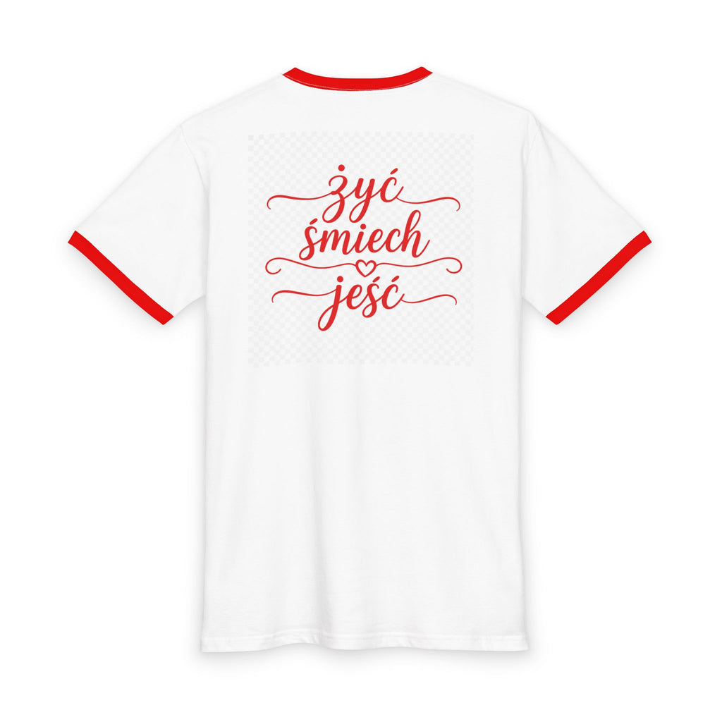 Ringer Tee — "Mizeria Loves Company" Polish Food & Cozy Living Graphic