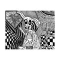 Burp the Rabbit Satin Poster — Black & White Abstract Art (210gsm)
