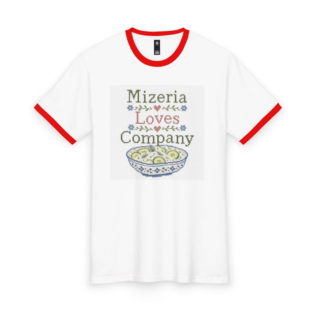 Ringer Tee — "Mizeria Loves Company" Polish Food & Cozy Living Graphic