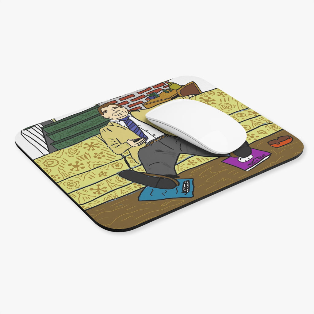 Mousing With Children — Lazy TV Night Illustration Desk Mat