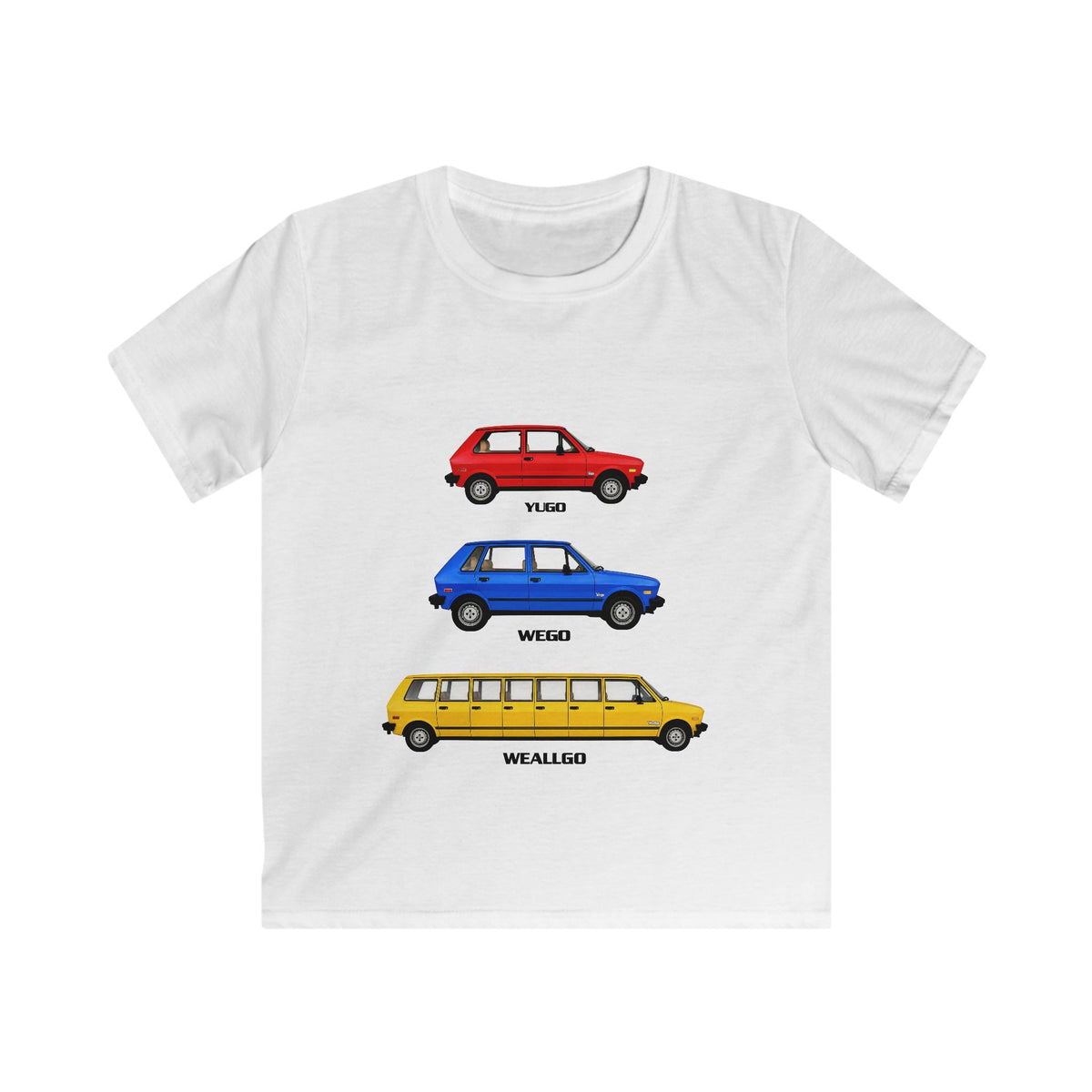 YUGO WEGO WEALLGO Kids Vintage Car Graphic Tee – Yugo Retro Auto Design
