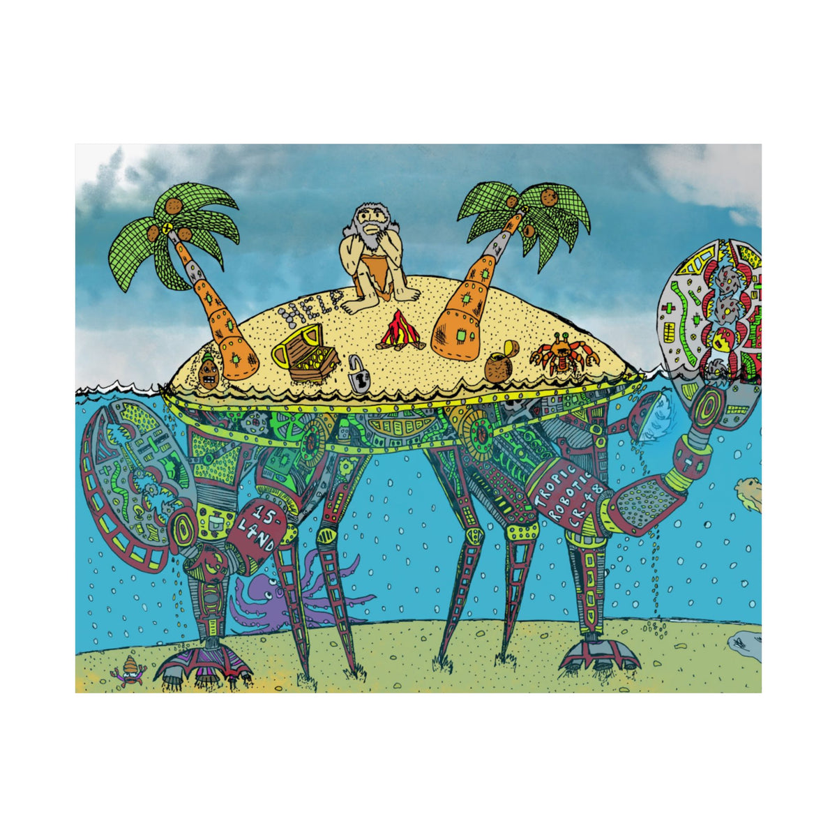Cr4b I2land Matte Poster — Whimsical Beach Oasis Wall Art