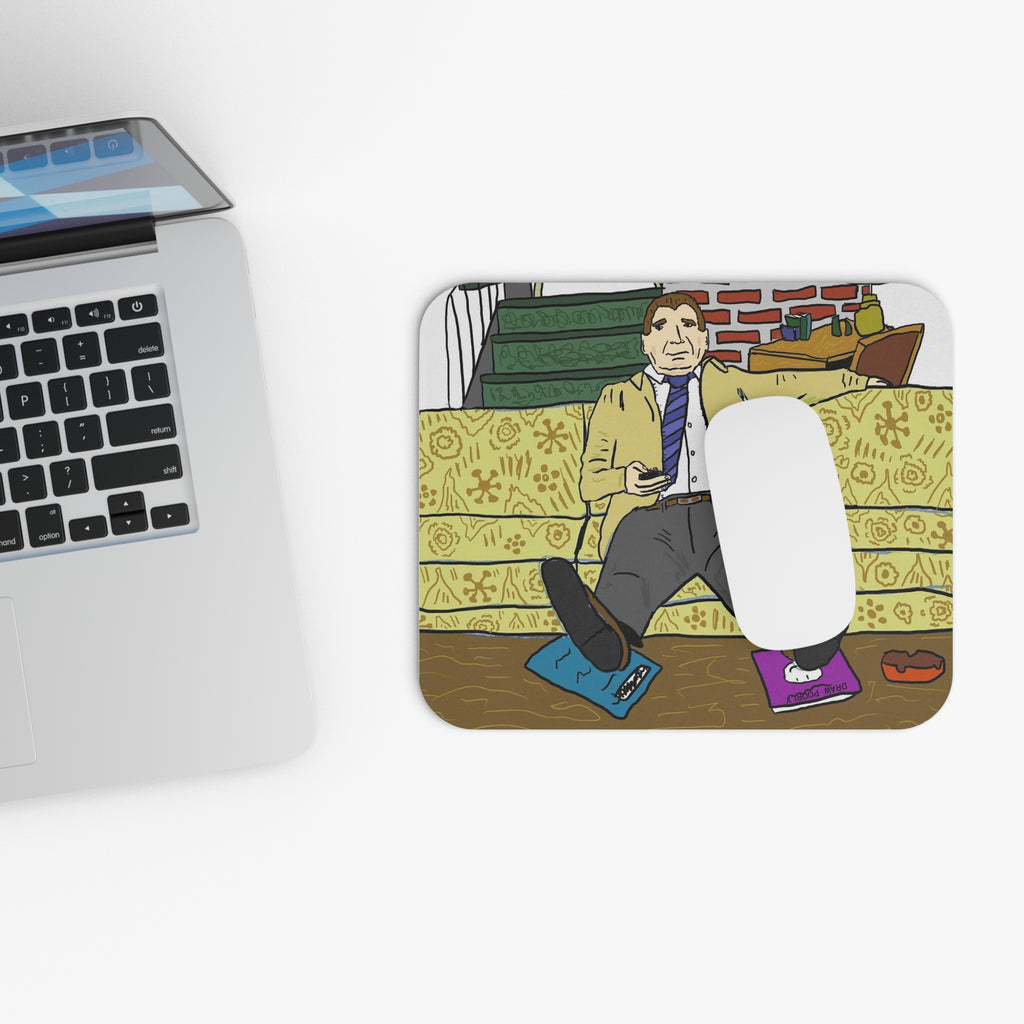 Mousing With Children — Lazy TV Night Illustration Desk Mat