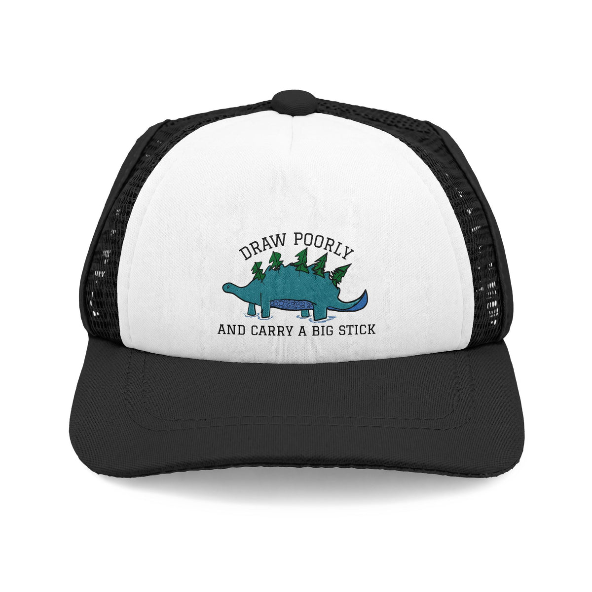 Dog Trucker Hat – "Draw Poorly and Carry a Big Stick" Dog Foam Design