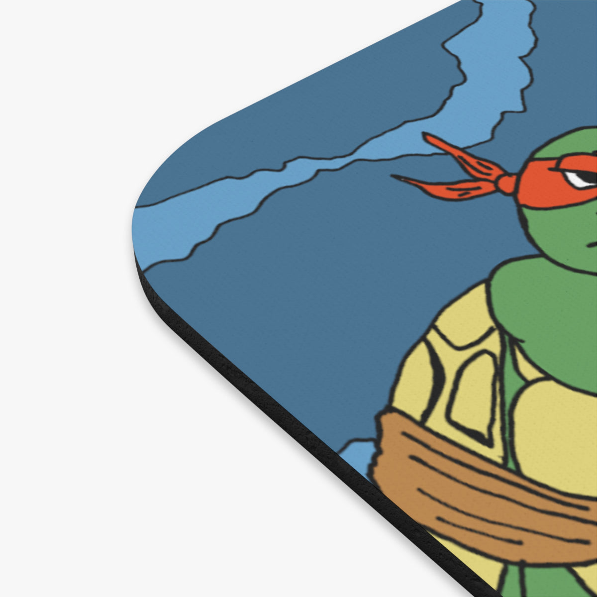 Retro Cartoon Turtle Team Drawn Poorly Rectangle Mouse Pad