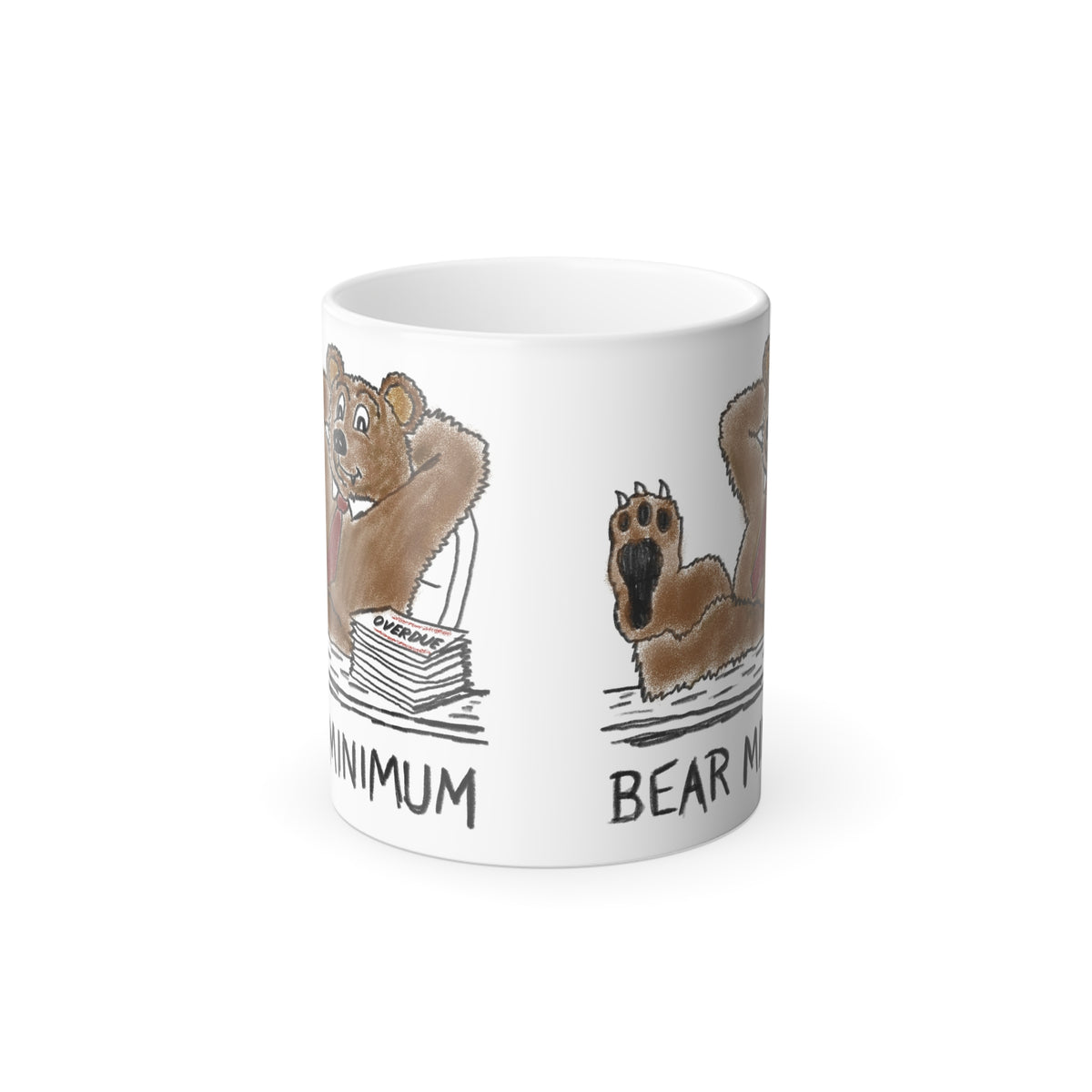 Color Morphing Mug — "Bear Minimum" Funny Bear Coffee Cup, 11 oz