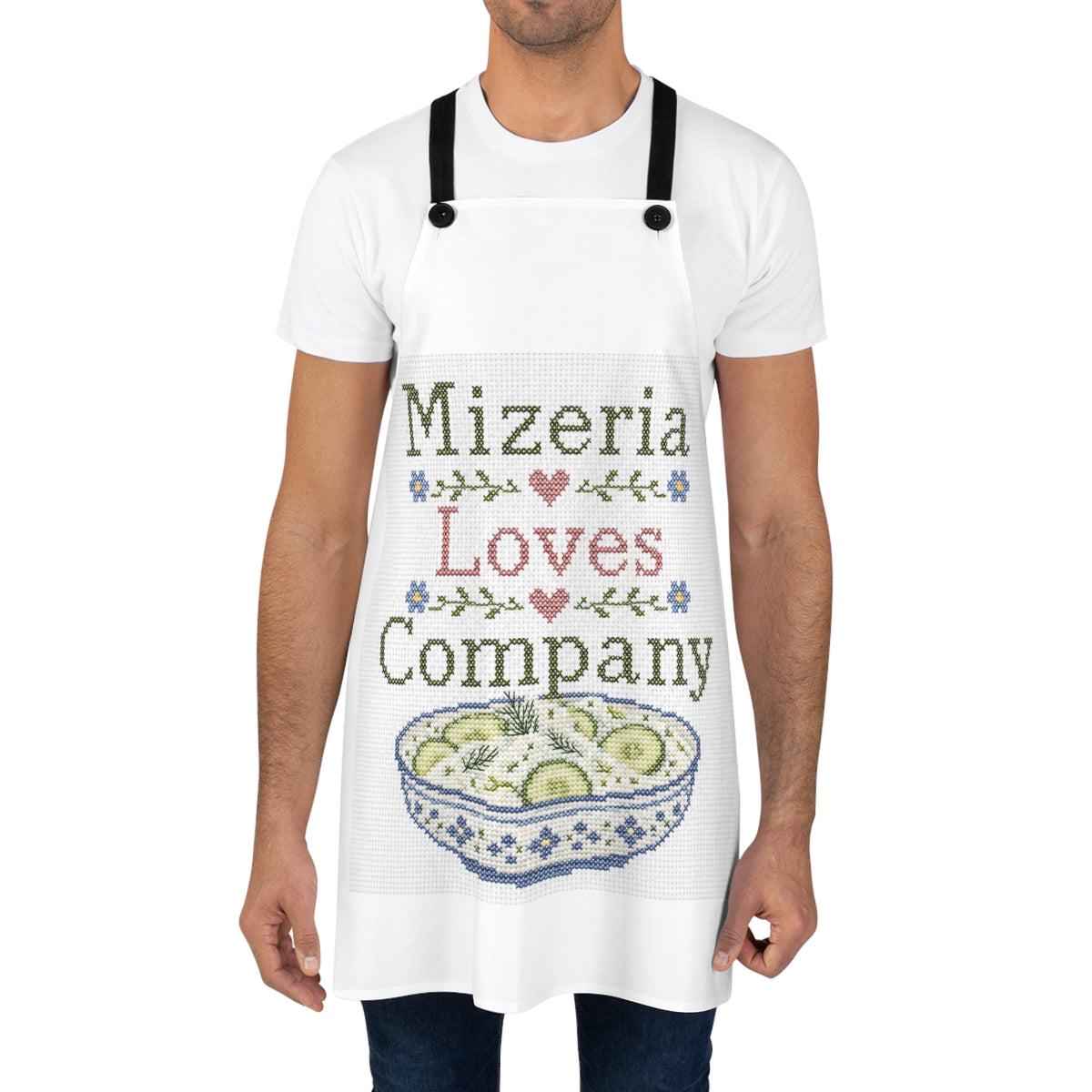 Cross-Stitch 'Mizeria Loves Company' Apron