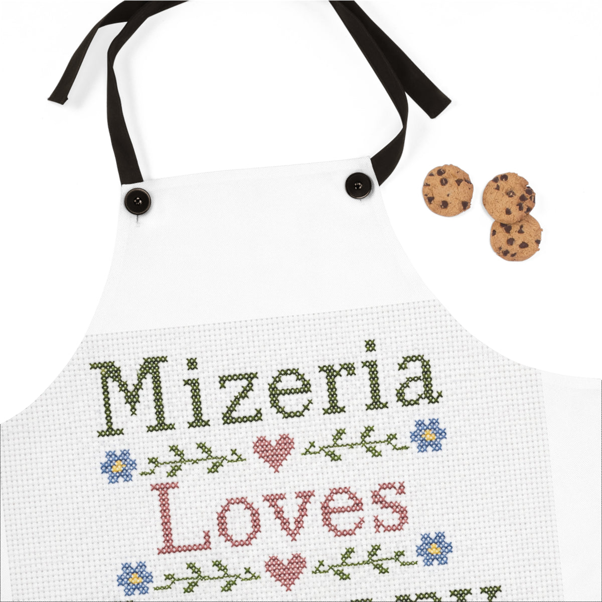 Cross-Stitch 'Mizeria Loves Company' Apron