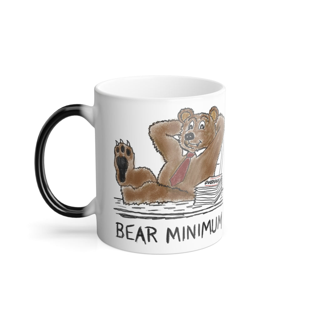 Color Morphing Mug — "Bear Minimum" Funny Bear Coffee Cup, 11 oz