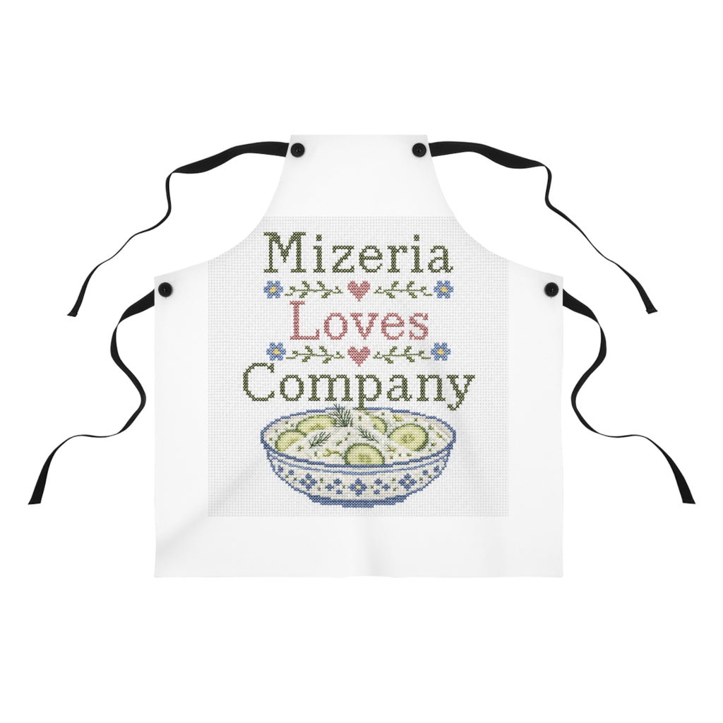 Cross-Stitch 'Mizeria Loves Company' Apron