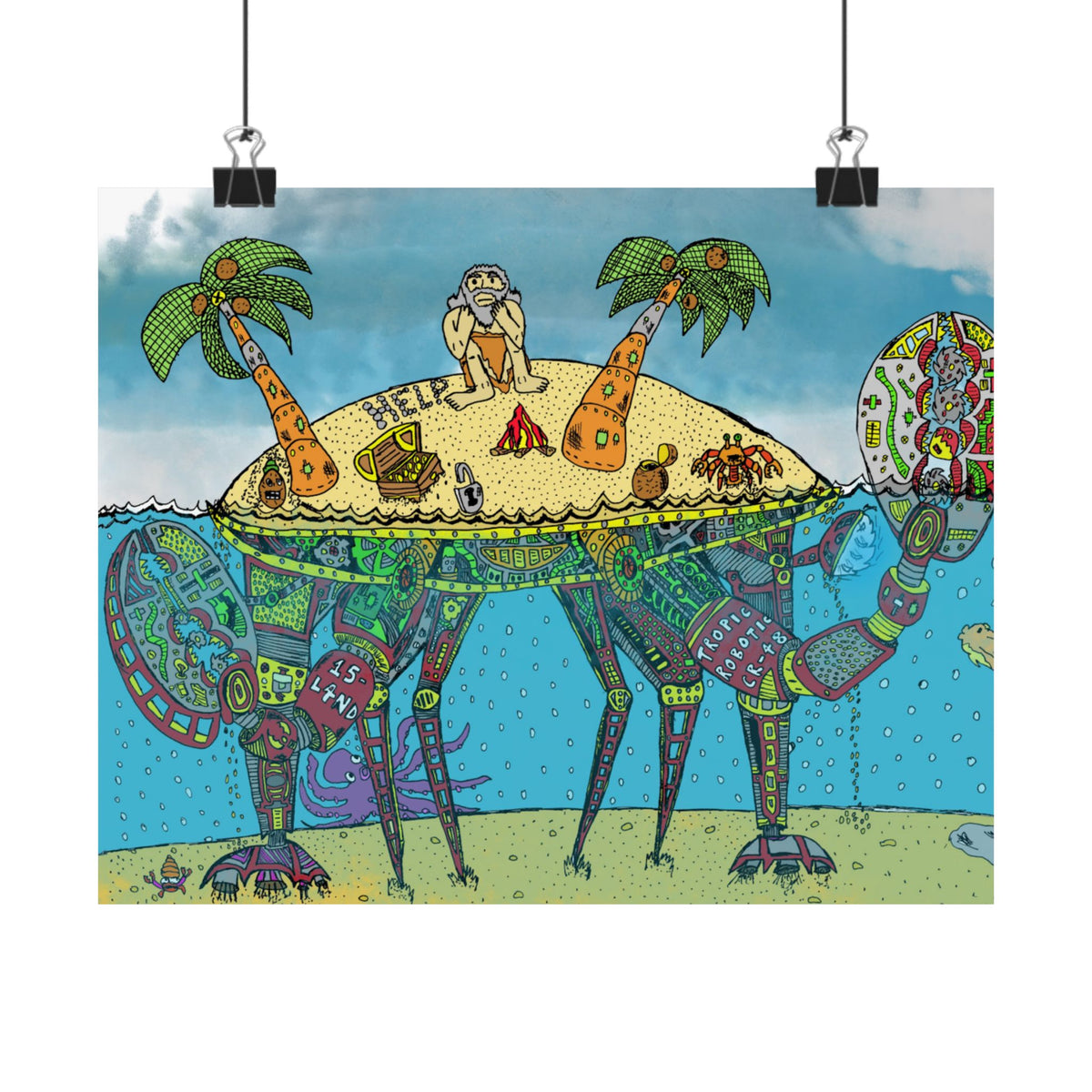 Cr4b I2land Matte Poster — Whimsical Beach Oasis Wall Art