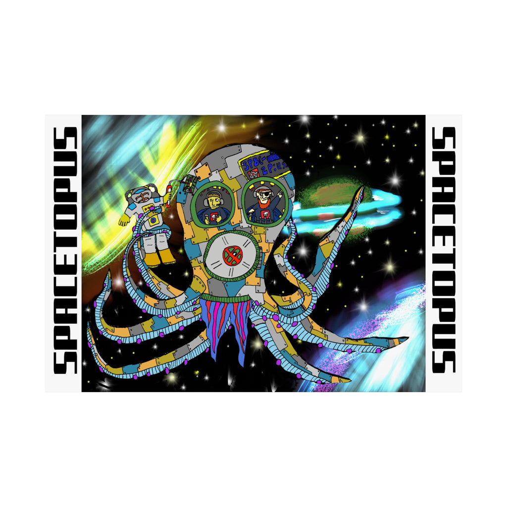 Spacetopus Sci‑Fi Poster — Matte Horizontal Wall Art